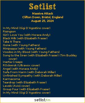 Massive Attack Setlist Act 1.5 Climate Action Accelerator 2024